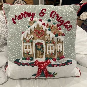 Two Like New Pioneer Woman Christmas Gingerbread pillows, 18x18